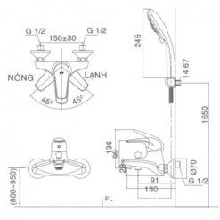 Bộ vòi sen tắm nóng lạnh INAX BFV-3003S-3C (BFV3003S3C)