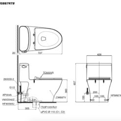 Bồn cầu 1 khối TOTO MS887RT8 nắp đóng êm TC600VS