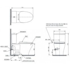 Bồn cầu 2 khối TOTO CS326DT10 nắp đóng êm TC395VS