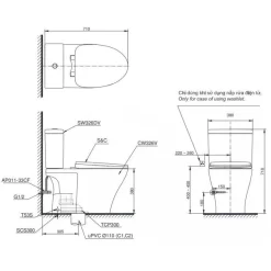 Bồn cầu 2 khối TOTO CS326DT10 nắp đóng êm TC395VS