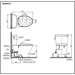 Bồn cầu 2 khối TOTO CS986GT2 nắp đóng êm TC393VS