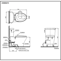 Bồn cầu 2 khối TOTO CS986GT2 nắp đóng êm TC393VS 18 Bồn cầu 2 khối TOTO CS986GT2 nắp đóng êm TC393VS