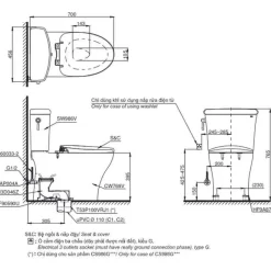 Bồn cầu 2 khối TOTO CS986GT8 nắp đóng êm TC600VS