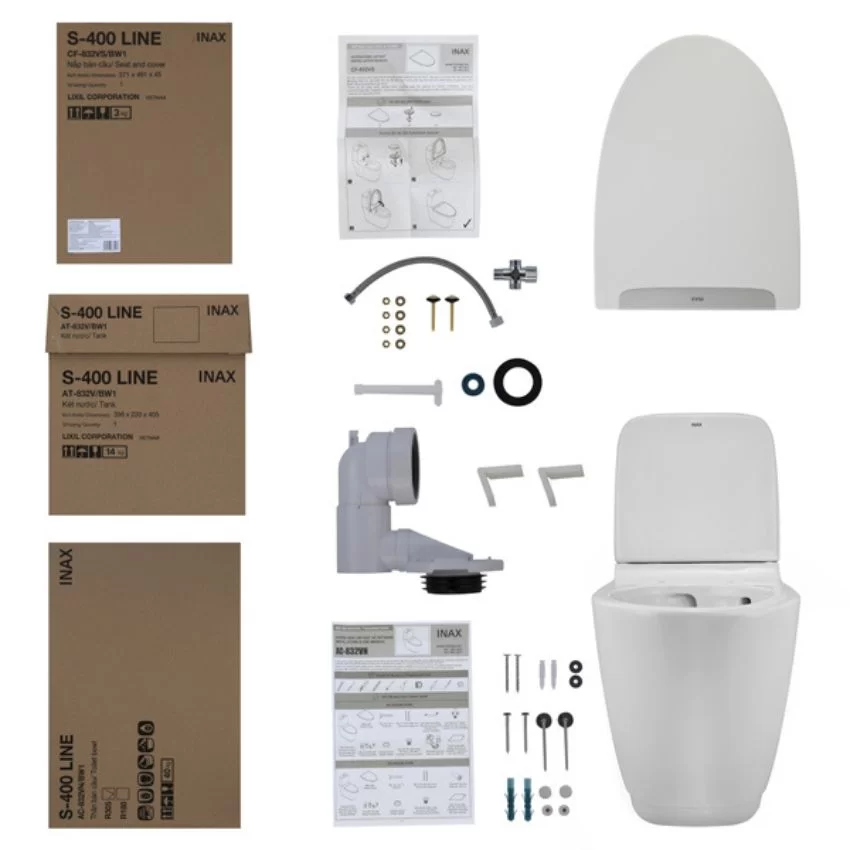 Bồn Cầu INAX AC-832VN 2 Khối Aqua Ceramic 6 bon cau inax AC 832vn 2 khoi aqua ceramic xa nhan 3