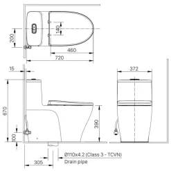 Bồn Cầu INAX AC-989VN 1 Khối Nắp Êm 11 bon cau inax ac 989vn 1 khoi nap em 2