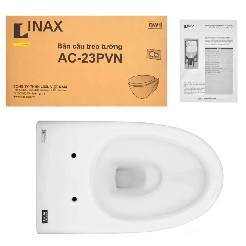 Bồn Cầu INAX AC-23PVN – Thùng nước âm tiện lợi Bồn Cầu INAX AC-23PVN với thùng nước âm tiết kiệm diện tích