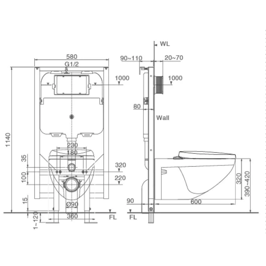 INAX AC-23PVN – Giải pháp tối ưu cho phòng tắm hiện đại Ứng dụng thực tế của bồn cầu INAX AC-23PVN Treo Tường