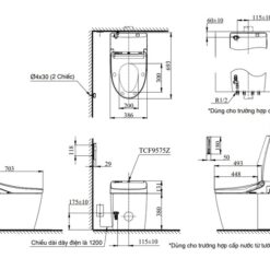 Bồn cầu thông minh Neorest DH TOTO CS988PVT TCF9575Z thoát ngang