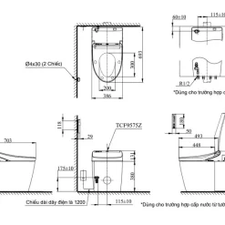 Bồn cầu thông minh Neorest DH TOTO CS988PVT TCF9575Z thoát ngang 7 Bồn cầu thông minh Neorest DH TOTO CS988PVT TCF9575Z thoát ngang