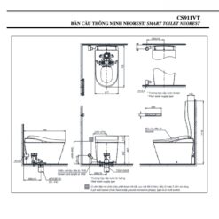 Bồn cầu thông minh Neorest LS TOTO CS911VT TCF87320GAA T53P100VR