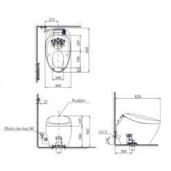 Bồn cầu thông minh Neorest NX I TOTO CS900VT T53P100VR bảng điều khiển màu bạc