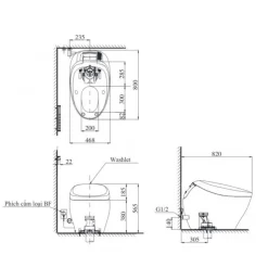 Bồn cầu thông minh Neorest NX II TOTO CS901KVT T53P100VR bảng điều khiển nickel mờ 13 Bồn cầu thông minh Neorest NX II TOTO CS901KVT T53P100VR bảng điều khiển nickel mờ