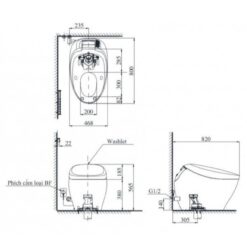 Bồn cầu thông minh Neorest NX II TOTO CS901VT T53P100VR bảng điều khiển bạc