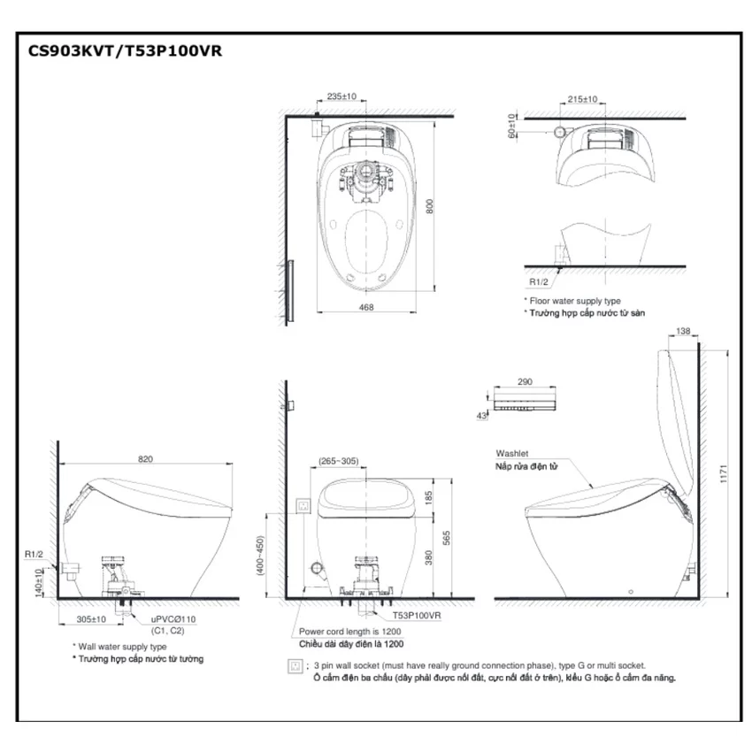 Bồn cầu thông minh Neorest NX TOTO CS903KVT T53P100VR công nghệ Actilight 7 Bồn cầu thông minh Neorest NX TOTO CS903KVT T53P100VR công nghệ Actilight