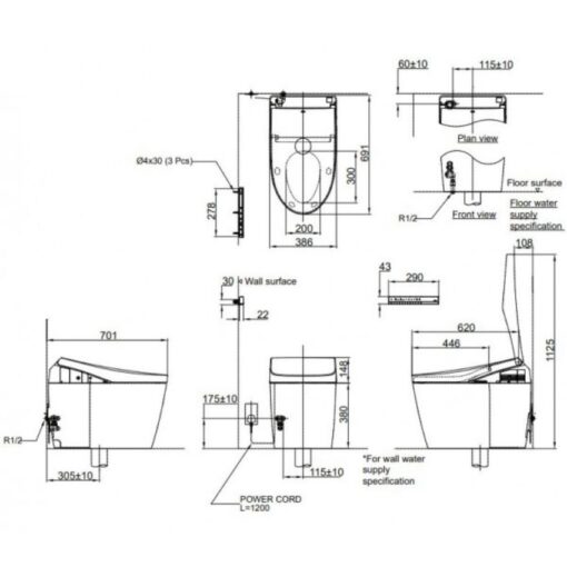 Bồn cầu thông minh Neorest RH TOTO CS989VT TCF9768WZ T53P100VR