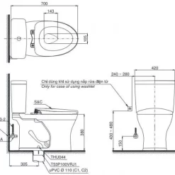Bồn cầu TOTO CS735DW11 2 khối nắp điện tử Washlet S7 TCF4911Z 6 Bồn cầu TOTO CS735DW11 2 khối nắp điện tử Washlet S7 TCF4911Z