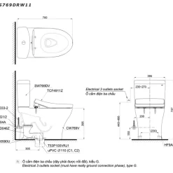Bồn cầu TOTO CS769DRW11 2 khối nắp điện tử Washlet S7 TCF4911Z 18 Bồn cầu TOTO CS769DRW11 2 khối nắp điện tử Washlet S7 TCF4911Z