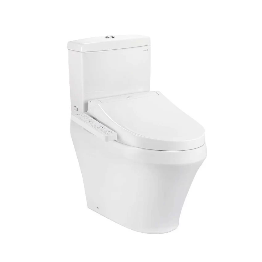 Bồn cầu TOTO CS948CDW17 2 khối nắp điện tử Washlet C2 TCF23460AAA giấu dây 6 Bồn cầu TOTO CS948CDW17 chính diện