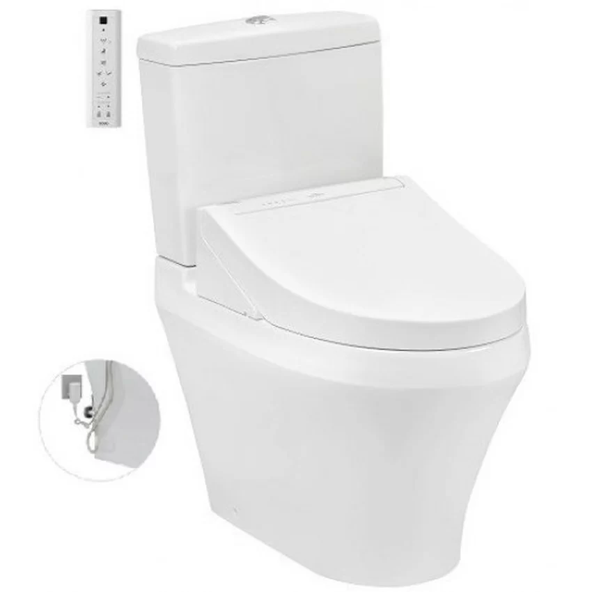 Bồn cầu TOTO CS948DW14 2 khối nắp điện tử Washlet C5 TCF24410AAA 6 Bồn Cầu TOTO CS948DW14