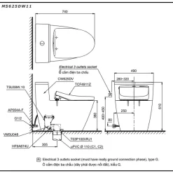 Bồn cầu TOTO MS625DW11 1 khối nắp điện tử Washlet S7 TCF4911Z 18 Bồn cầu TOTO MS625DW11 1 khối nắp điện tử Washlet S7 TCF4911Z
