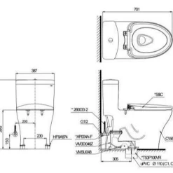 Bồn cầu TOTO MS855DW14 1 khối nắp điện tử Washlet C5 TCF24410AAA 17 Bồn cầu TOTO MS855DW14 1 khối nắp điện tử Washlet C5 TCF24410AAA