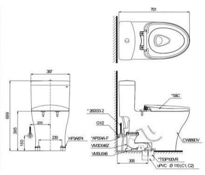 Bồn cầu TOTO MS855DW14 1 khối nắp điện tử Washlet C5 TCF24410AAA 9 Bồn cầu TOTO MS855DW14 1 khối nắp điện tử Washlet C5 TCF24410AAA