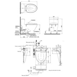 Bồn cầu TOTO MS885DW18 1 khối nắp điện tử Washlet C2 TCF23710AAA