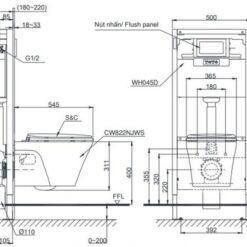 Bồn cầu treo tường điện tử S7 TOTO CW822RA TCF4911Z WH172A MB175M