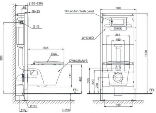 Bồn cầu treo tường điện tử S7 TOTO CW822RA TCF4911Z WH172A MB175M