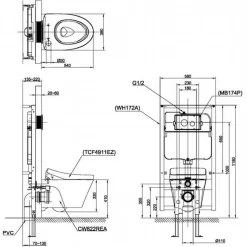 Bồn cầu treo tường điện tử S7 (giấu dây) TOTO CW822REA TCF4911EZ WH172AT TCA465 MB175M 11 Bồn cầu treo tường điện tử S7 (giấu dây) TOTO CW822REA TCF4911EZ WH172AT TCA465 MB175M