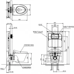 Bồn cầu treo tường điện tử S7 (giấu dây) xả tự động TOTO CW822REA TCF4911EZ WH172AAT TCA464 MB176GH 21 Bồn cầu treo tường điện tử S7 (giấu dây) xả tự động TOTO CW822REA TCF4911EZ WH172AAT TCA464 MB176GH