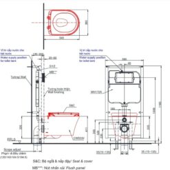 Bồn cầu treo tường điện tử TOTO CW553 TCF33320GAA WH172A MB175M