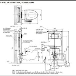 Bồn cầu treo tường điện tử TOTO CW812RA TCF23410AAA WH172A MB176GH