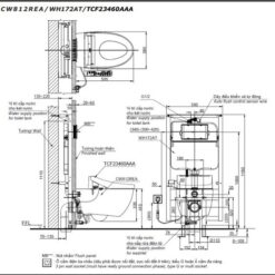 Bồn cầu treo tường điện tử (giấu dây) TOTO CW812REA TCF23460AAA WH172AT TCA465 MB176GH
