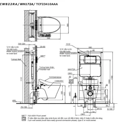 Bồn cầu treo tường điện tử TOTO CW822RA TCF23410AAA WH172A MB175M 11 Bồn cầu treo tường điện tử TOTO CW822RA TCF23410AAA WH172A MB175M