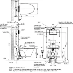 Bồn cầu treo tường điện tử (giấu dây) TOTO CW822REA TCF23460AAA WH172AT TCA465 MB175M 11 Bồn cầu treo tường điện tử (giấu dây) TOTO CW822REA TCF23460AAA WH172AT TCA465 MB175M