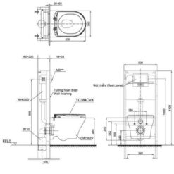 Bồn cầu treo tường nắp êm TOTO CW162 TC384CVK WH172A MB176G