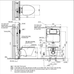 Bồn cầu treo tường nắp êm TOTO CW822RA TC600VS WH172A MB175M 11 Bồn cầu treo tường nắp êm TOTO CW822RA TC600VS WH172A MB175M