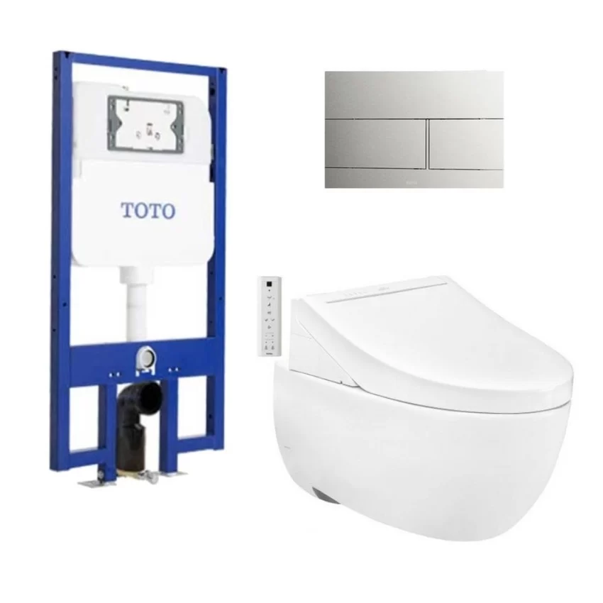 Bồn cầu treo tường nắp rửa điện tử C5 (giấu dây) TOTO CW812REA TCF24460AAA WH172AT TCA465 MB171M#SS 12 Bồn cầu treo tường nắp rửa điện tử C5 TOTO
