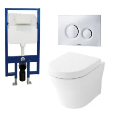 Bồn cầu treo tường URBANIQUE TOTO CW162 TC384CVK WH172A MB174PH nắp đóng êm