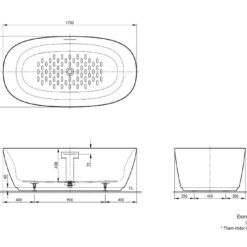 Bồn tắm đặt sàn 1m7 INAX BF-1760V (BF1760V)