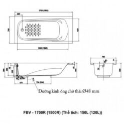 Bồn tắm ocean 1m7 INAX FBV-1700R (FBV1700R)