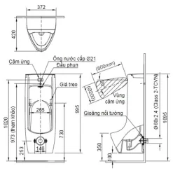 Bồn tiểu nam INAX ASU-500V (ASU500V) 20 Bồn tiểu nam INAX ASU-500V (ASU500V)