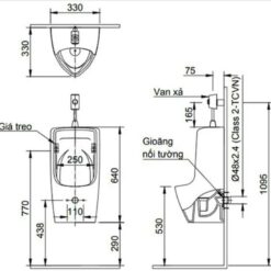 Bồn tiểu treo tường INAX AU-431VAC (AU431VAC)