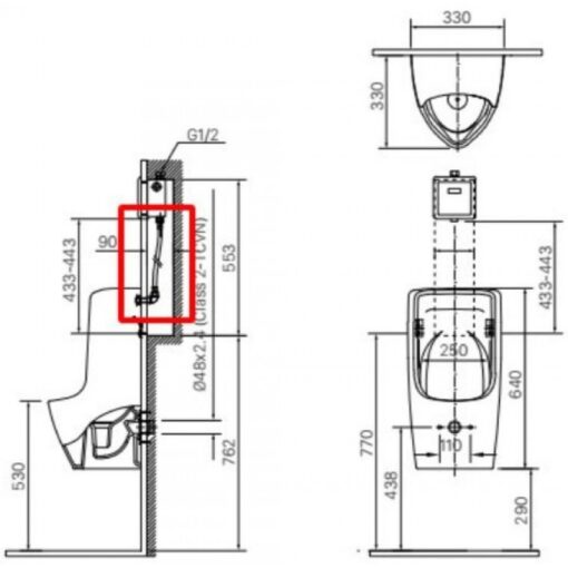 Bồn tiểu treo tường INAX U-431VAC (U431VAC)