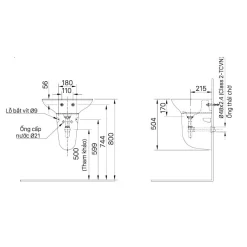 Chân chậu lavabo lửng INAX L-288VC (L288VC) 8 chan chau lavabo lung inax l 288vc 4
