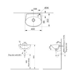 chau lavabo treo tuong inax l 280v 3