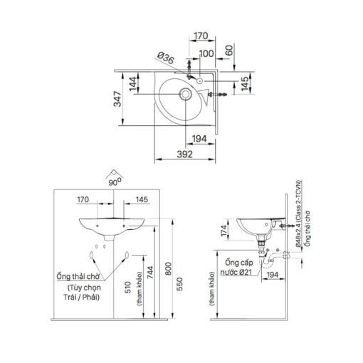 chau lavabo treo tuong inax l 281v 2