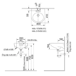 Chậu rửa lavabo treo tường INAX L-282V (L282V) 8 chau lavabo treo tuong inax l 282v 4