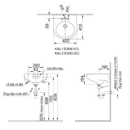 chau lavabo treo tuong inax l 282v 4